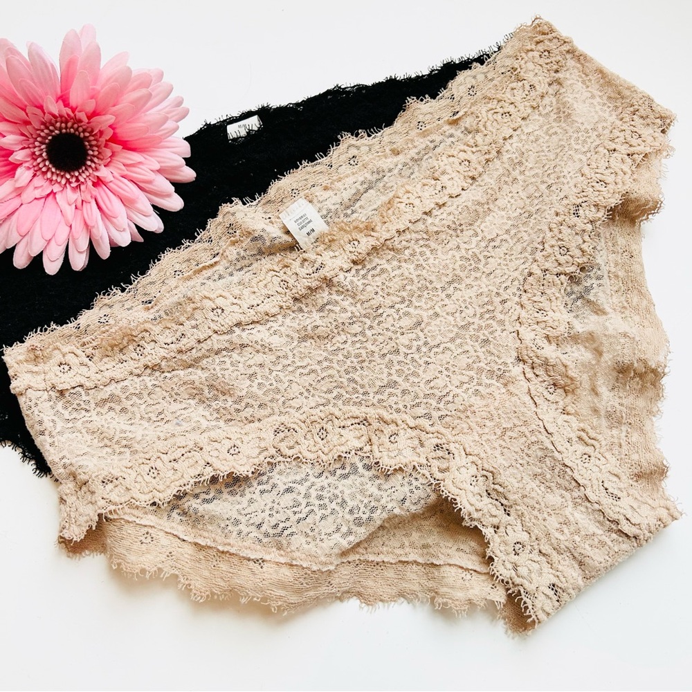 aerie Pair of Lace Boybrief Undies Medium